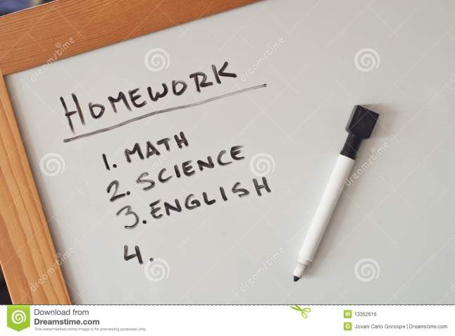 I Googled "homework list" and this was the only mildly useful thing that popped up. I would've taken a picture of my own whiteboard, but like I said I'm already basically done for the quarter (ha) and I'd have to invent things to write on it. And we're all about honesty here on Megan Sort of Helps. (Plus I would've had to stand up and stuff and like seriously no.)